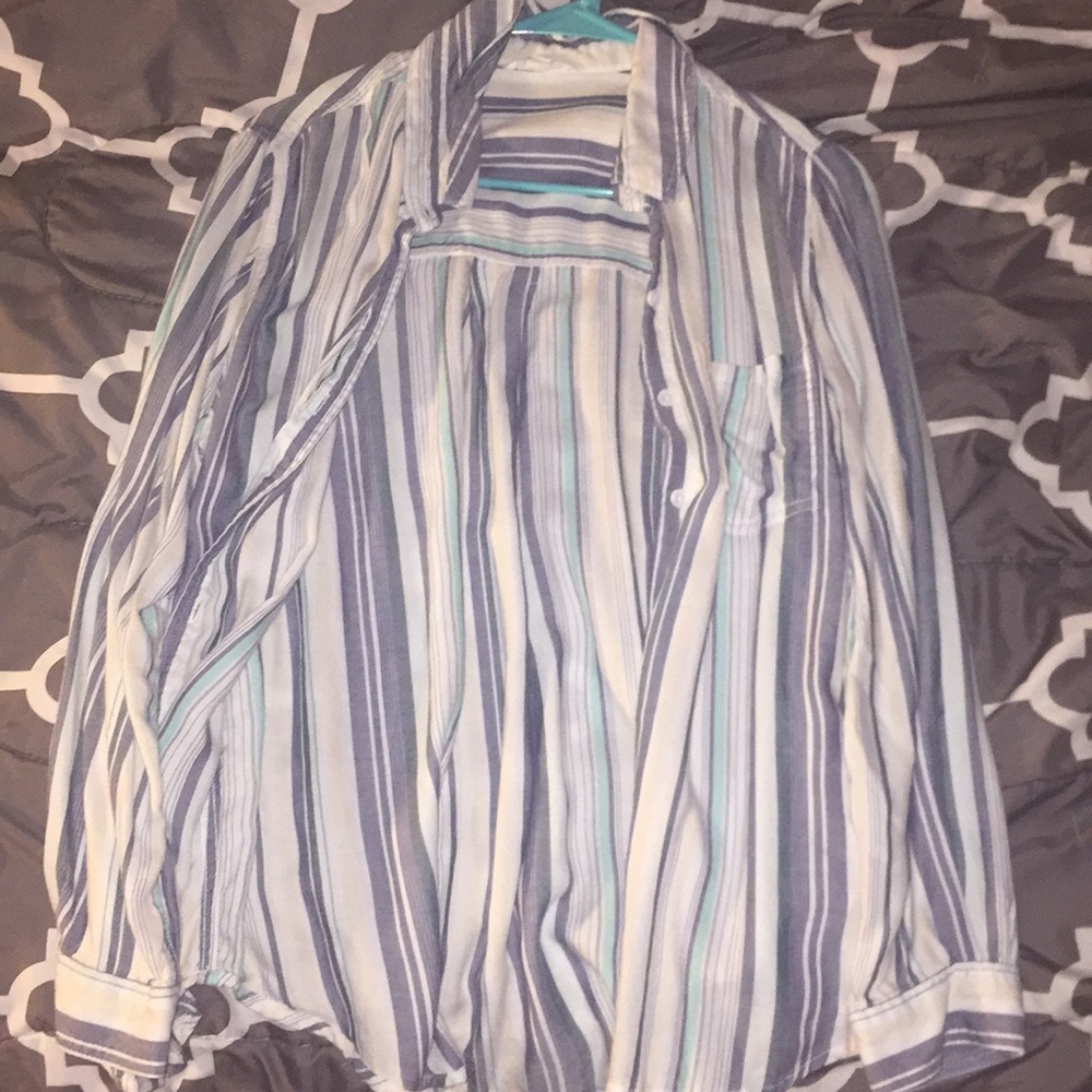 striped long sleeved cover up